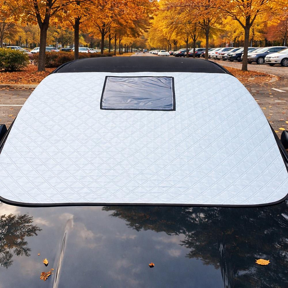 자동차 앞유리 성에 햇빛차단 커버 블랙박스 촬영가능 : 상어리