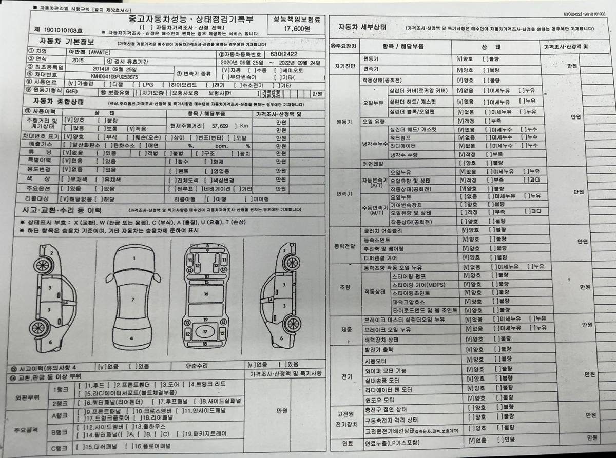 성능점검기록부